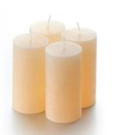 Balthasar Zylinderkerze – Ø 5 × 10 cm – beige, 4er-Set