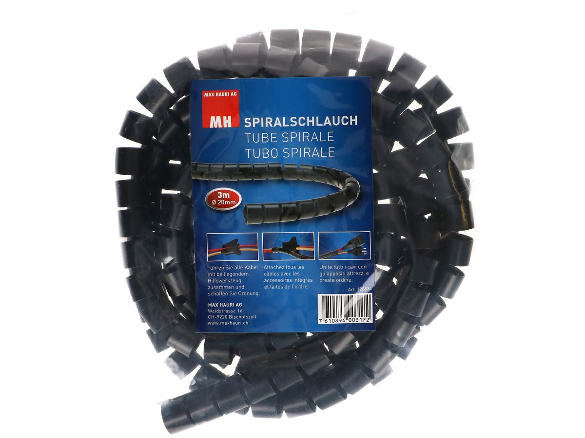 Max Hauri AG Max Hauri Kabelschlauch – Ø 20 mm – 3 m – Kunststoff – Schwarz