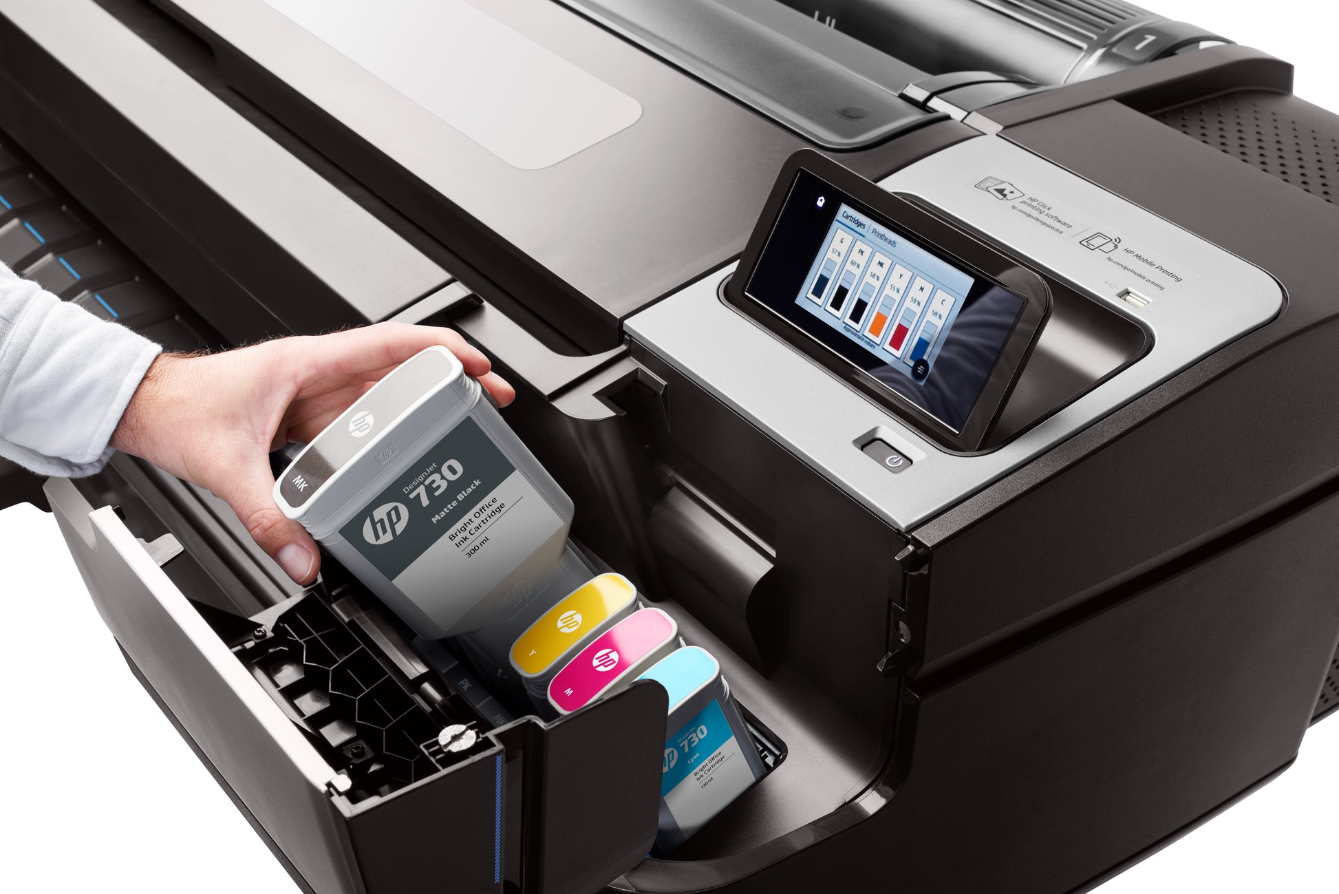 HP DesignJet T1700 – Grossformat-Plotter, 44" (1'118 mm), A0, LAN, Wi‑Fi Direct