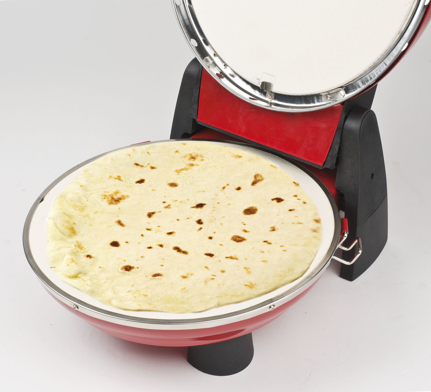 G3 Ferrari Pizzaofen Napoletana G1003202 – 1 Pizza, Ø 31 cm, 1200 W – schwarz/rot