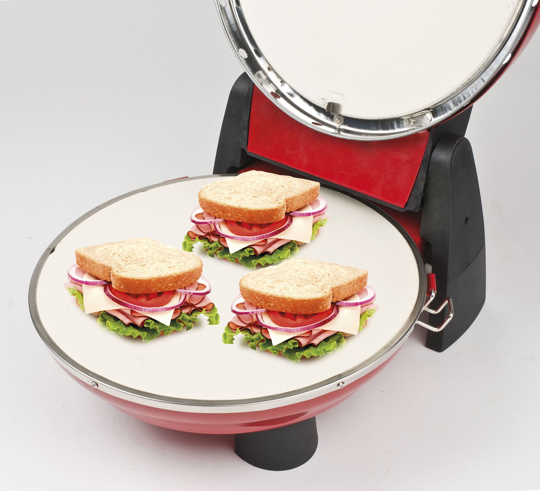 G3 Ferrari Pizzaofen Napoletana G1003202 – 1 Pizza, Ø 31 cm, 1200 W – schwarz/rot