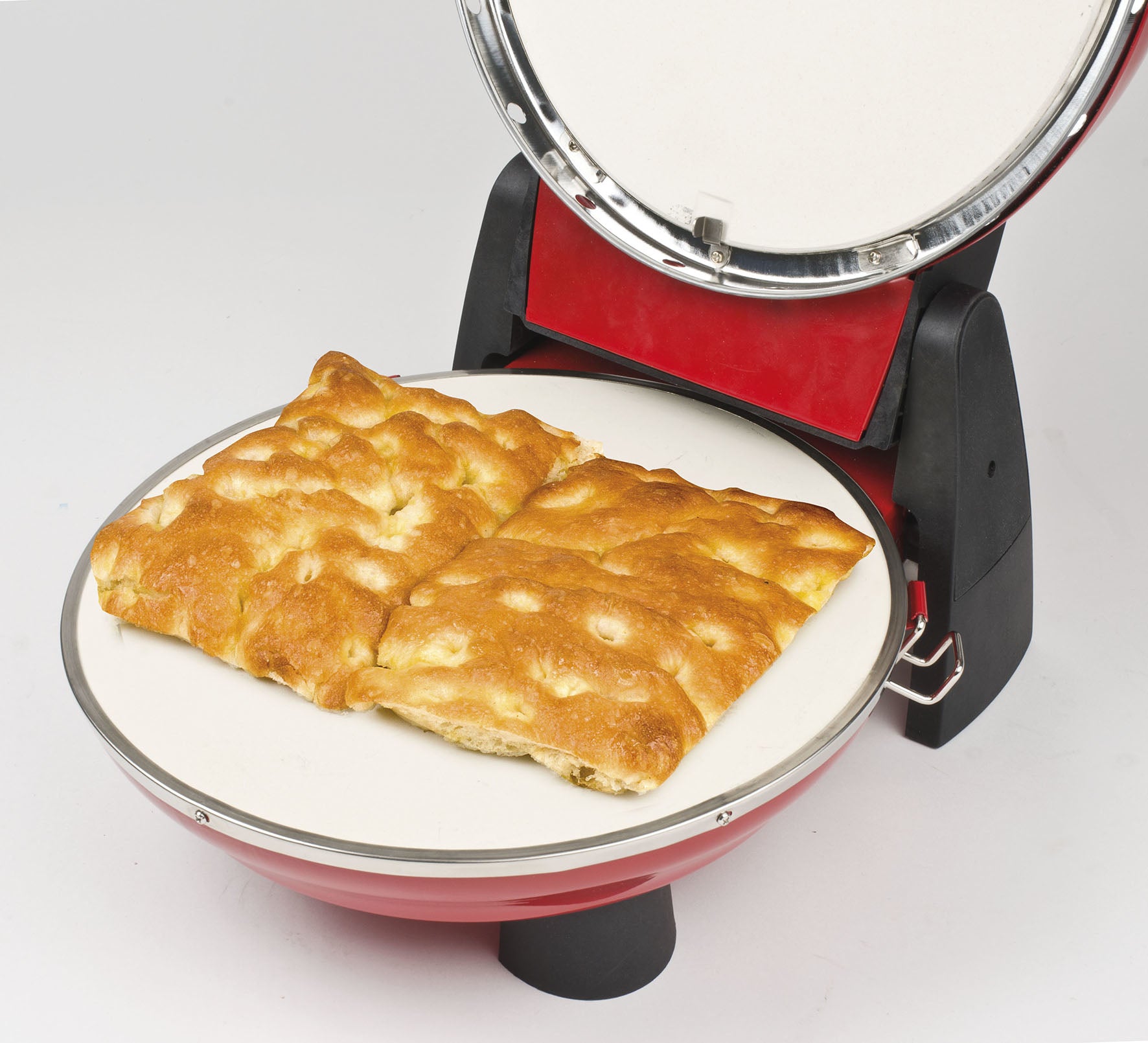 G3 Ferrari Pizzaofen Napoletana G1003202 – 1 Pizza, Ø 31 cm, 1200 W – schwarz/rot
