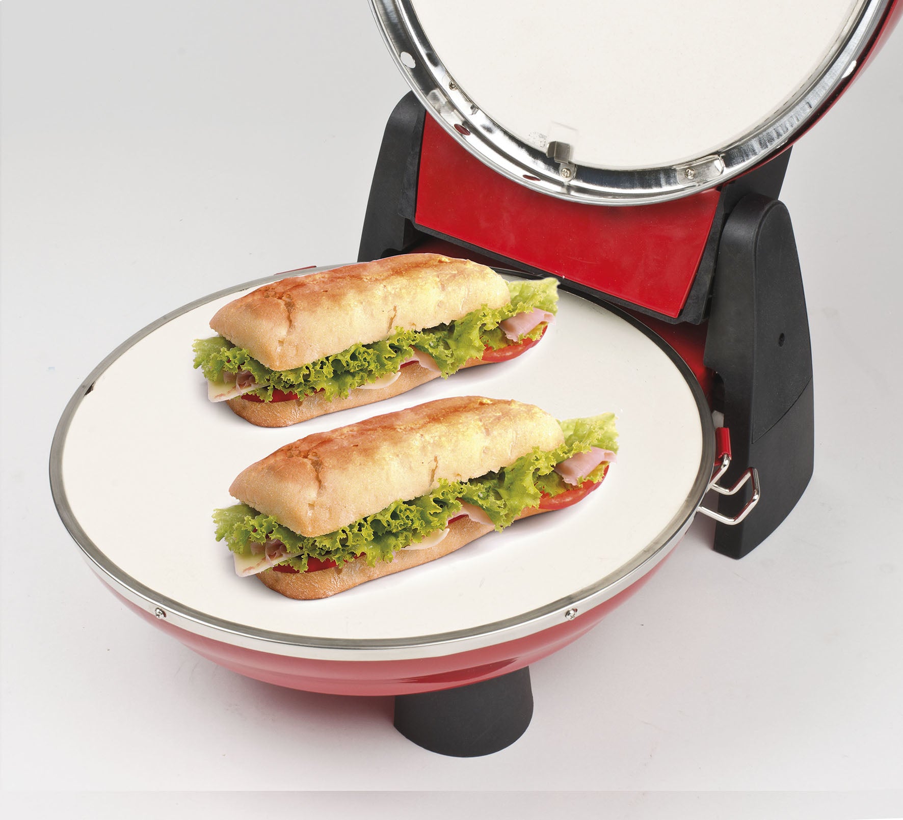G3 Ferrari Pizzaofen Napoletana G1003202 – 1 Pizza, Ø 31 cm, 1200 W – schwarz/rot