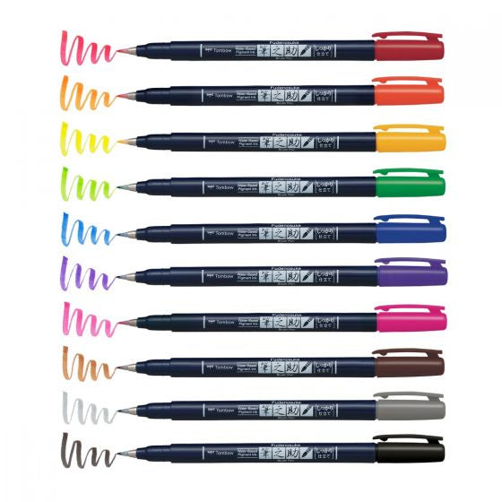 Tombow Brush Pen Fudenosuke, 10 Stk.