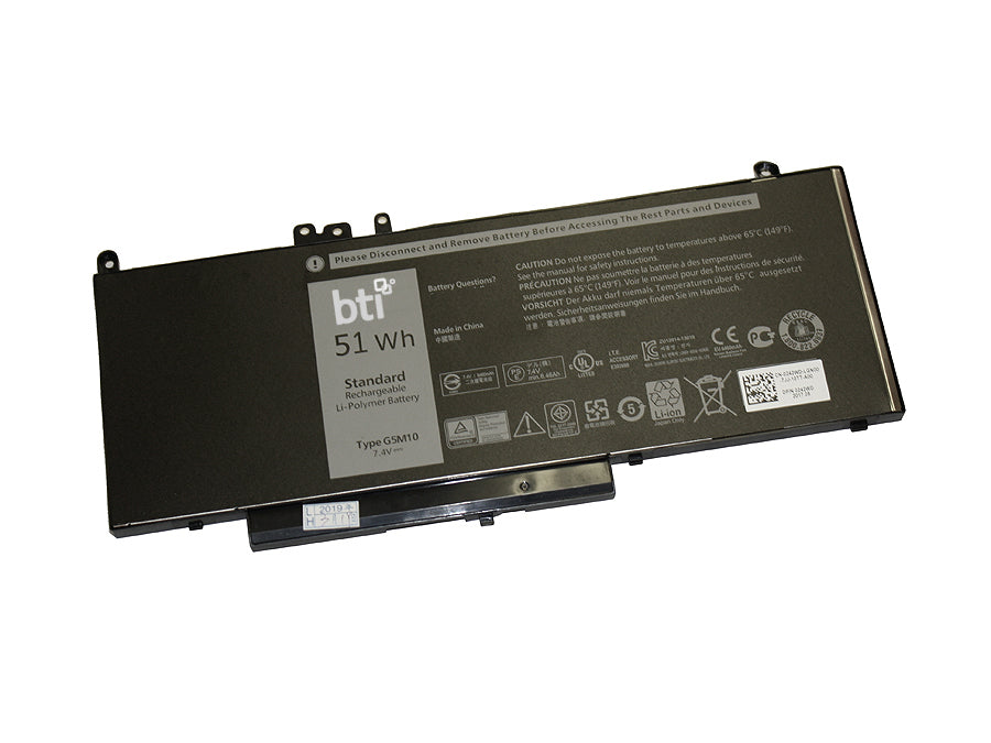 BTI G5M10 Notebook-Akku – für Dell – 48 Wh, 7,4 V (4 Zellen) – Schwarz