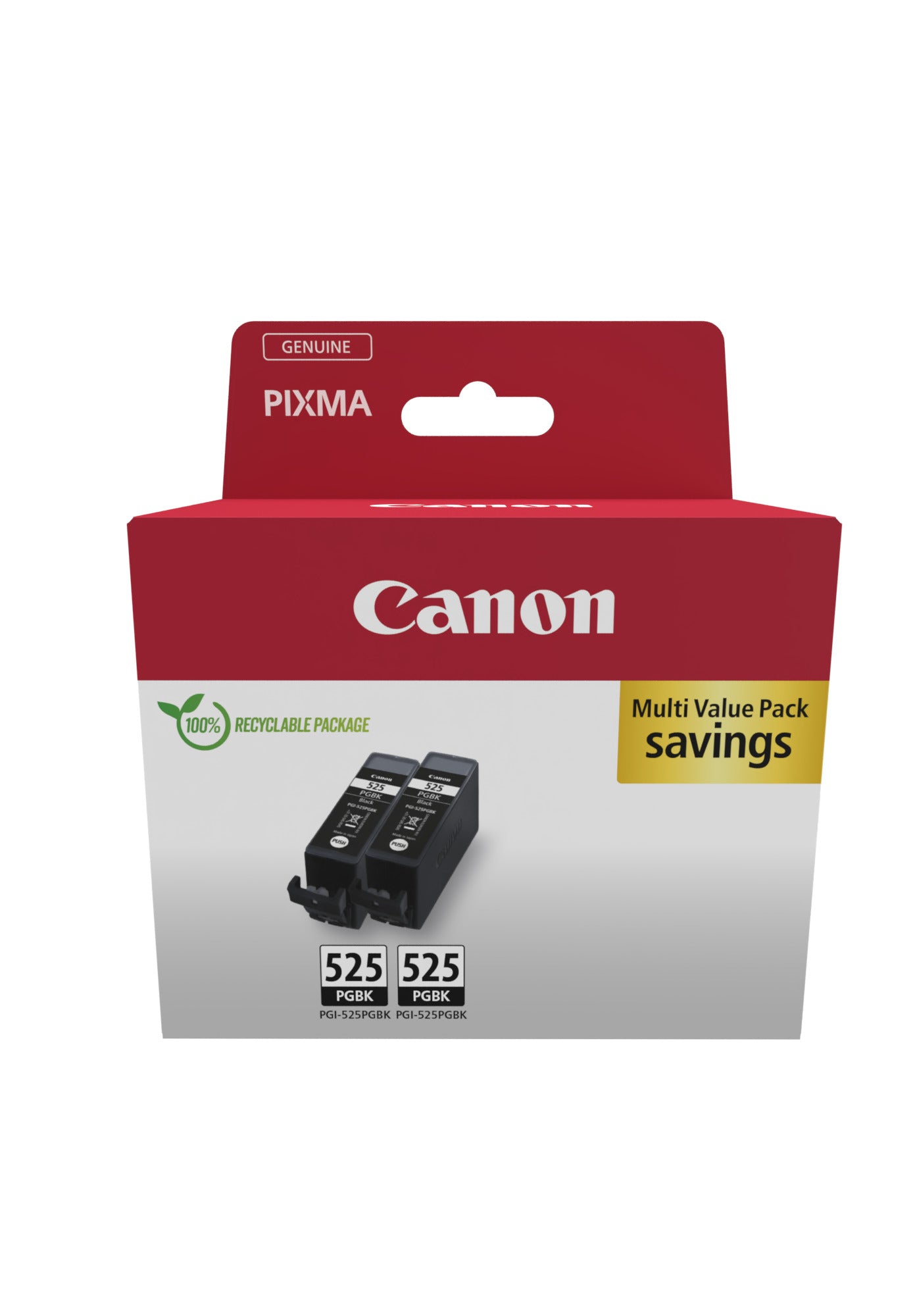 Canon Tintenpatronen-Multipack PGI-525BK, Schwarz, 2er-Pack