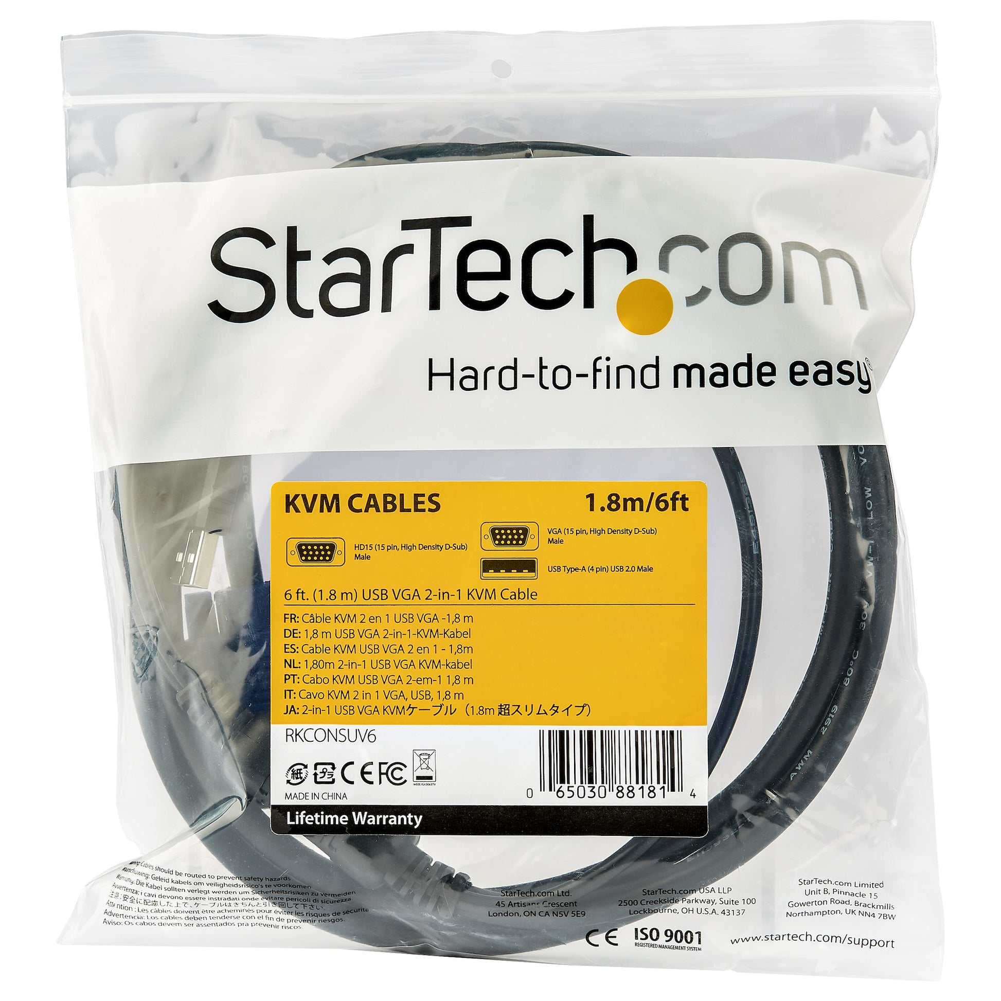 StarTech.com USB KVM-Konsolekabel – 4,6 m
