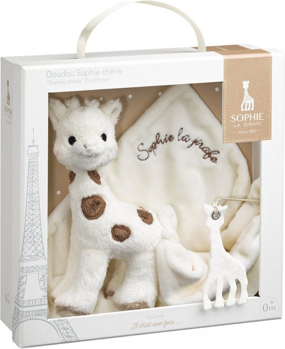 Sophie la girafe Geschenkset Schmusetuch Plüschtier – Giraffe – ab 0 Jahren – Baumwolle – braun/weiss/beige