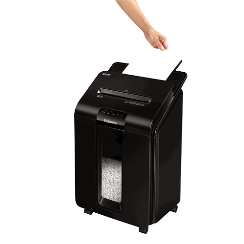 Fellowes AutoMax 100M – Aktenvernichter mit Autofeed 100 Blatt, DIN P-4, Partikelschnitt 4 × 10 mm, 23 l