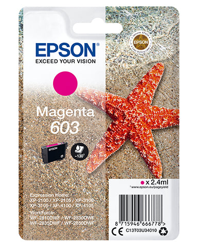 Epson 603 Magenta Tintenpatrone (Original) – 130 Seiten – für Expression Home/WorkForce