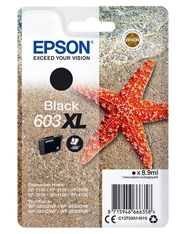 Epson 603XL Schwarz Tintenpatrone (Original) – 500 Seiten – für Expression Home XP-2100/3100/4100 …