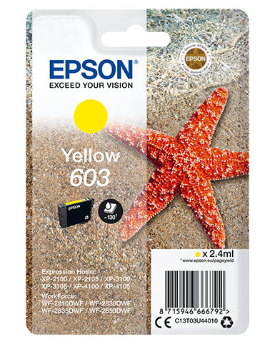 Epson 603 Gelbe Tintenpatrone (Original) – 130 Seiten – für XP-2100/3100/4100