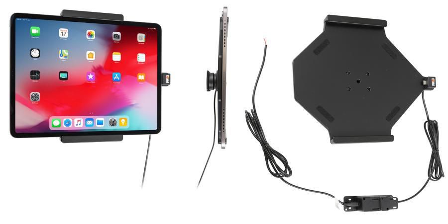 Brodit Fahrzeug-Dock für iPad Pro 12,9" (3.–5. Gen.) – mit Ladefunktion, Schraubbefestigung – Schwarz