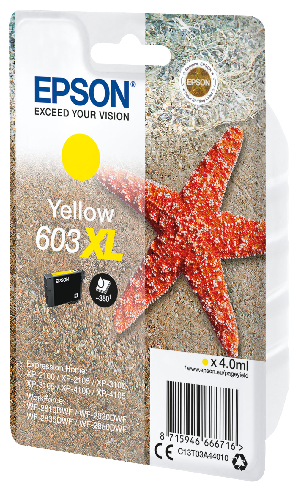 Epson Tintenpatrone 603XL, Gelb – für 603-Serie