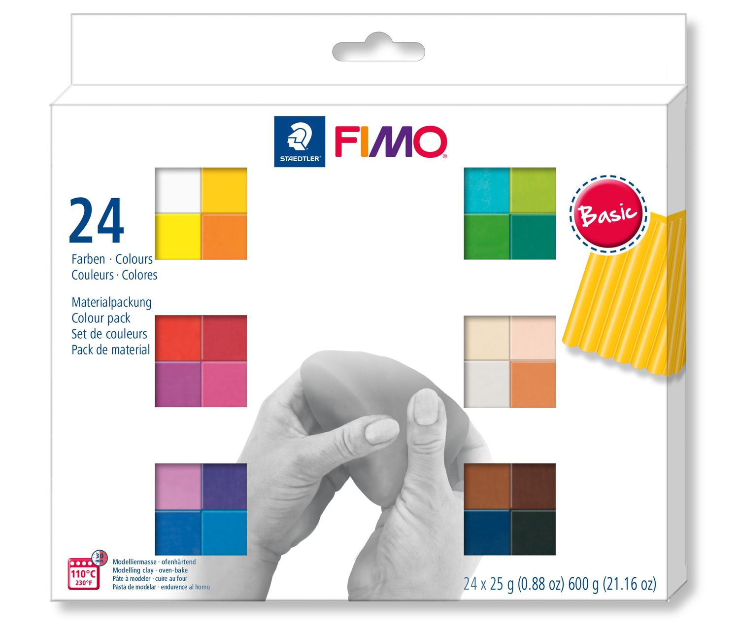 Staedtler FIMO Modelliermasse Soft – Mehrfarbig – 24 × 25 g