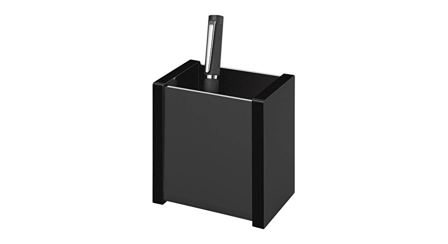 Wedo 63 4001 Stifteköcher – Schwarz, Acryl, B 87 × H 97 × T 60 mm