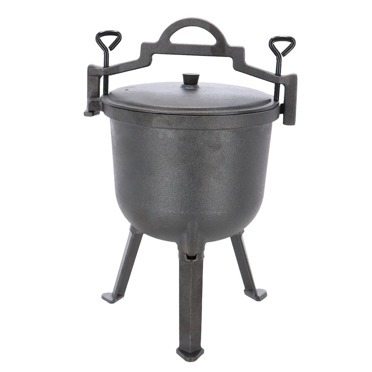 Esschert Design Kochtopf FF648 – 6,8 l, Gusseisen, für Feuer, Grillrost – Schwarz