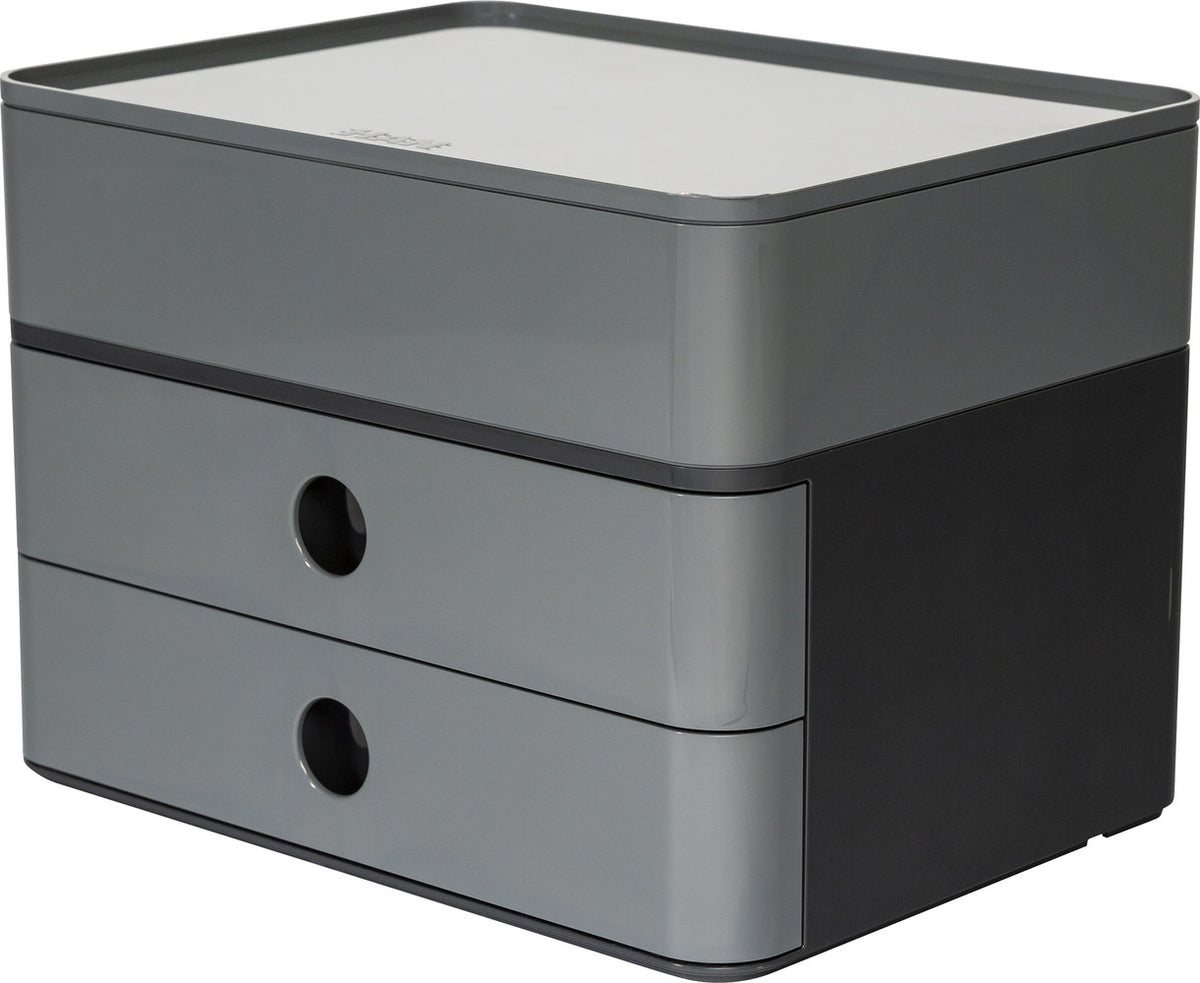 HAN Schubladenbox Smart-Box plus Allison – 2 Schubladen, Kunststoff, Schwarz, stapelbar