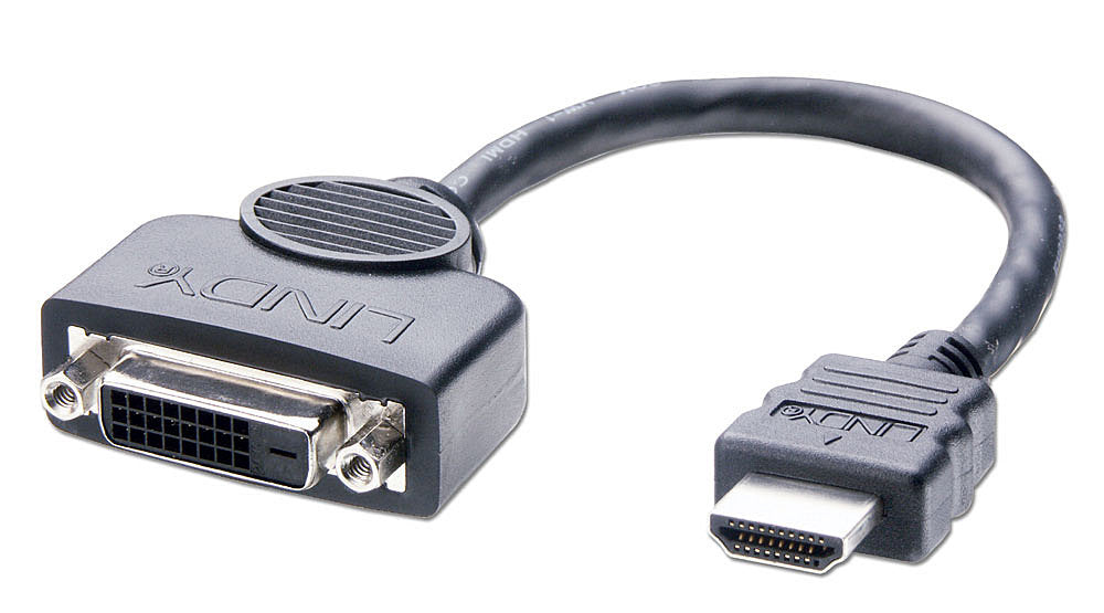 Lindy HDMI (Buchse) auf DVI (Stecker) Adapter, HDCP, 20 cm