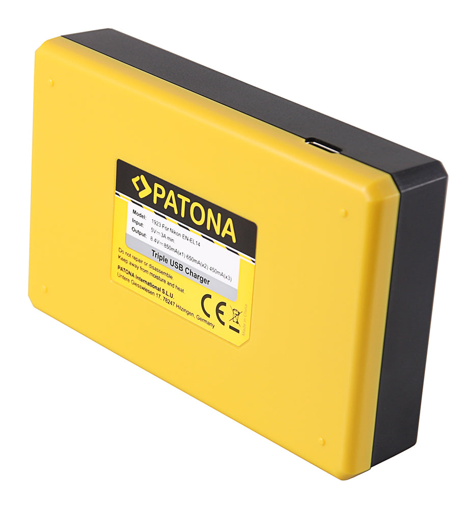 PATONA Triple Ladegerät – 3fach – für Nikon EN-EL14