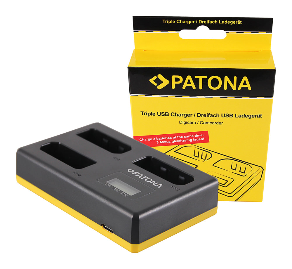 PATONA Triple Ladegerät – 3fach – für Nikon EN-EL14