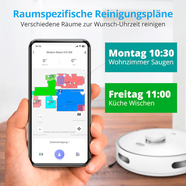 MEDION Roboterstaubsauger MD 11782 – 2500 mAh, 0,3 l, Akkubetrieb, 65 dB(A)