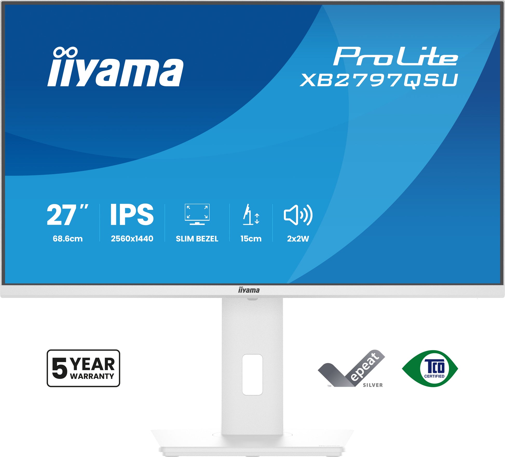 iiyama ProLite XB2797QSU-W1 – 27", 2560 × 1440 (WQHD), IPS