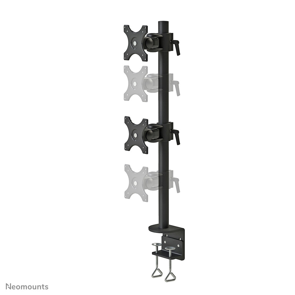 Neomounts Kipp-/Dreh-/Schwenkbarer Doppel-Monitorarm für den Schreibtisch, 2, Tischklemme, bis 27", VESA 75 × 75/100 × 100 mm, 6 kg