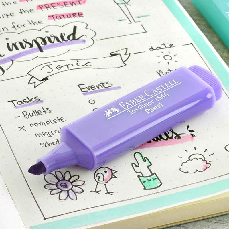Faber-Castell 46 Graffiti Textmarker Set 4 Neonfarben – Keilspitze, 1–5 mm, nachfüllbar