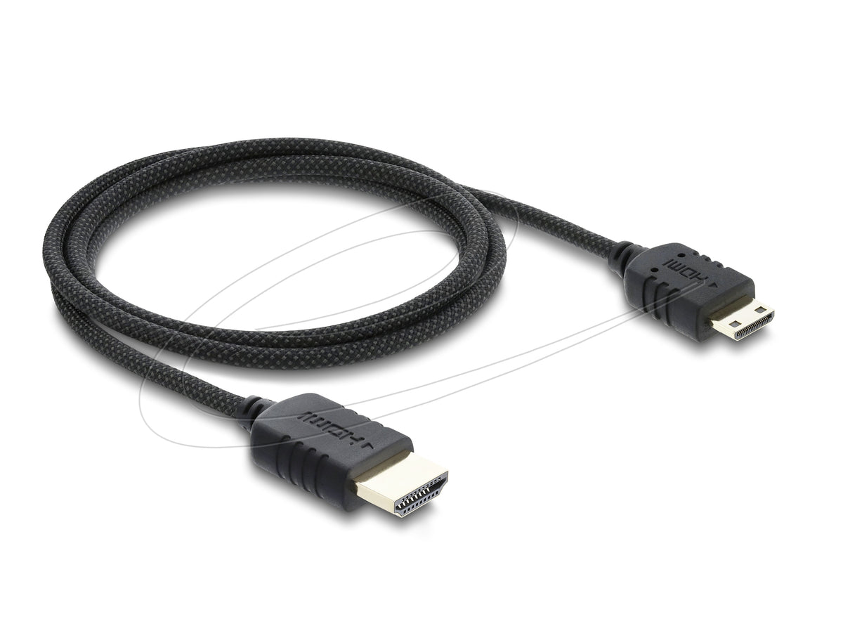 DeLOCK Mini-HDMI auf HDMI Kabel HDMI 2.1 8K 60 Hz – 1 m – HDR, ARC