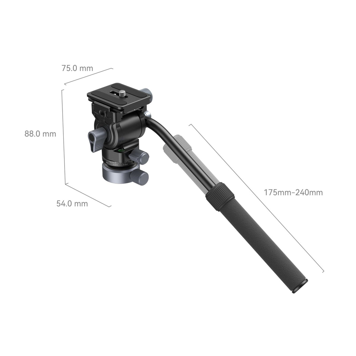 SmallRig CH20 Videokopf – 4 kg Traglast, 360° Pan, 1/4"/3/8" – für Arca-Swiss Schnellwechselplatten