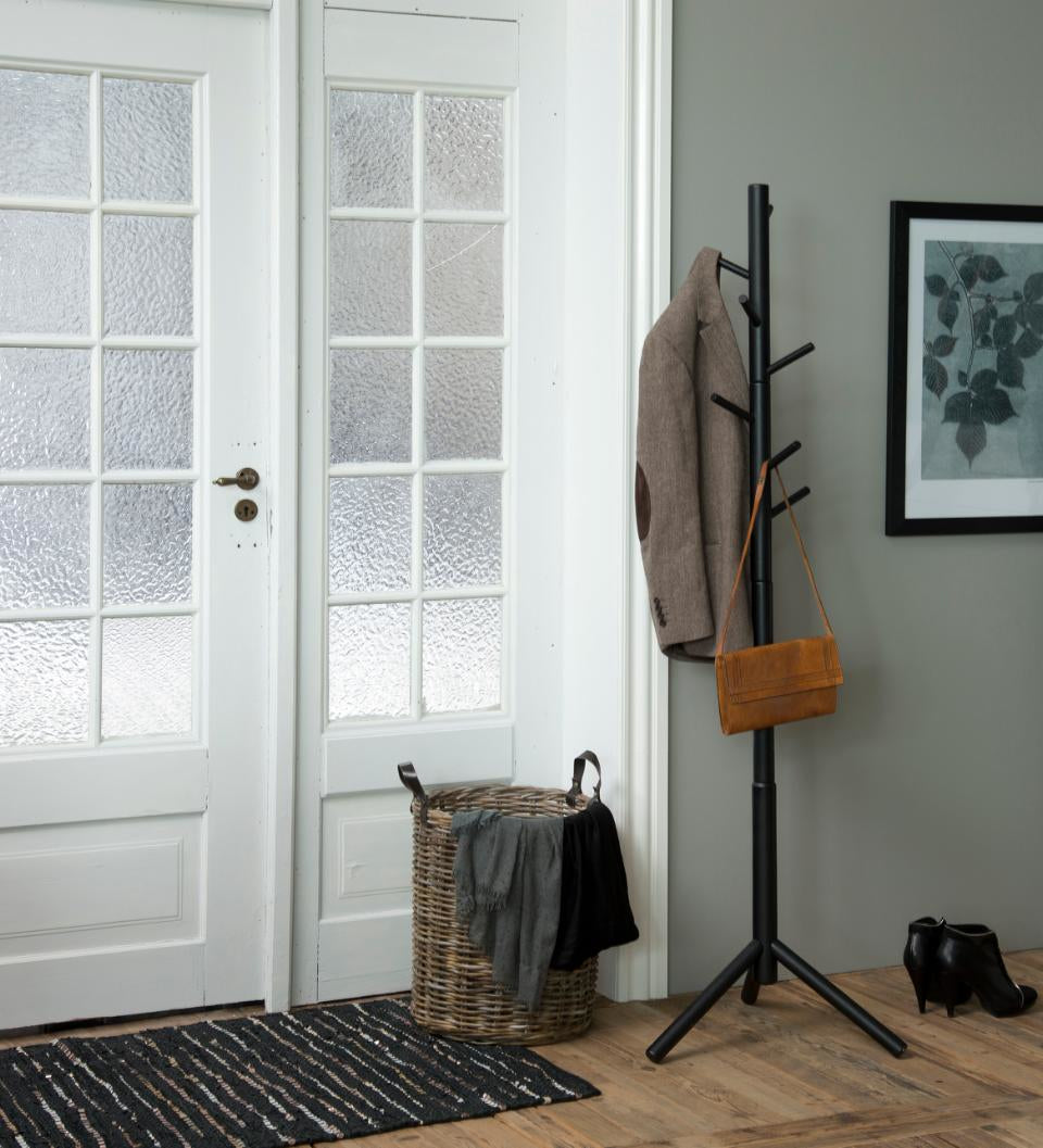 Actona Garderobenständer – Gummibaumholz – Schwarz – 1'760 mm