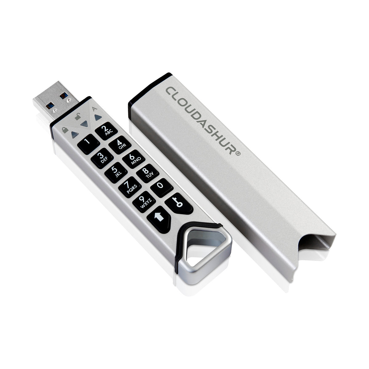iStorage CloudAshur verschlüsseltes USB-Laufwerk – USB-A – USB 3.2 Gen 1 – Silber – für Windows, macOS