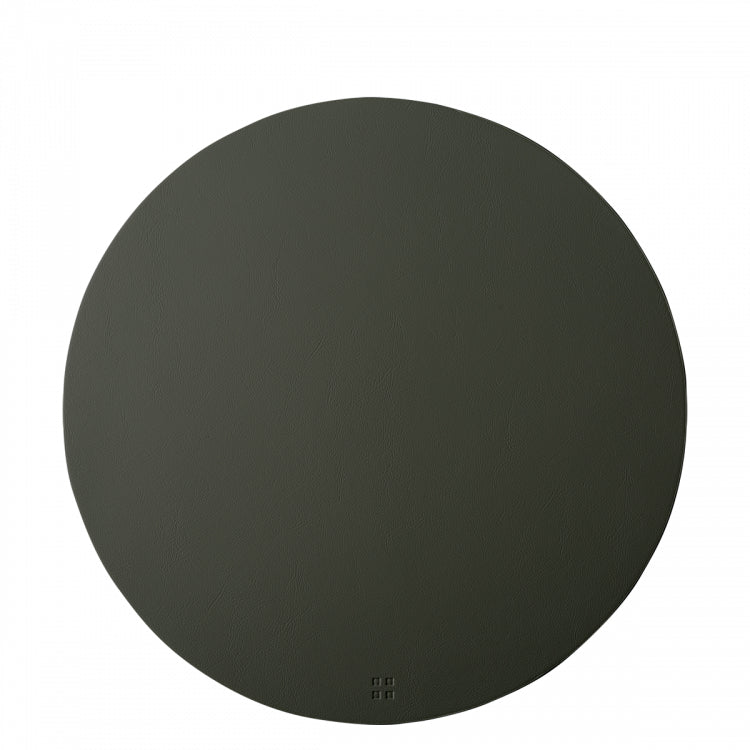 Sola Tischset – rund, Kunstleder (PU), Anthrazit, Ø38 cm