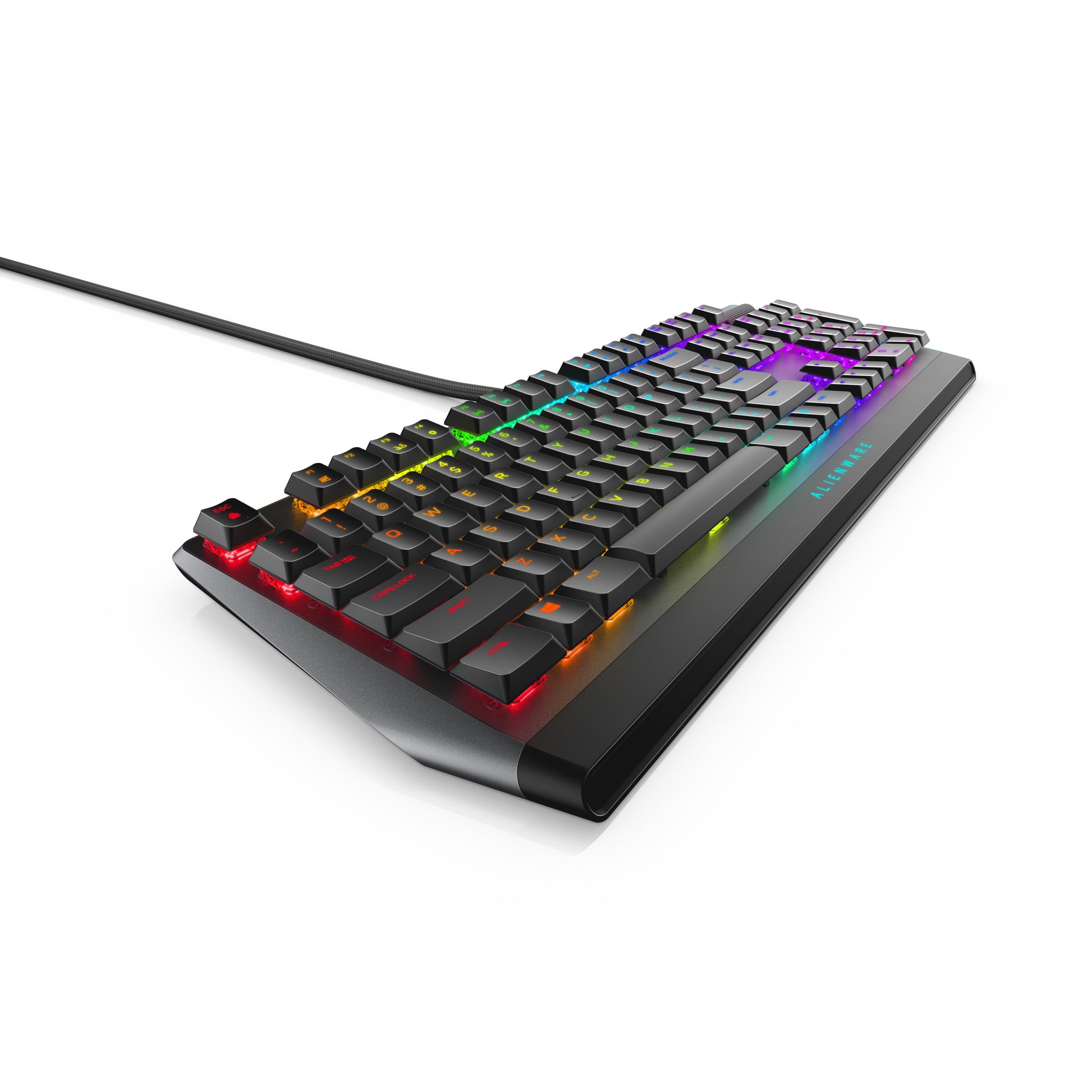 Alienware AW510K – Gaming-Tastatur – Mechanisch (Cherry MX Red) – Kabelgebunden, USB – RGB – Schwarz/Grau