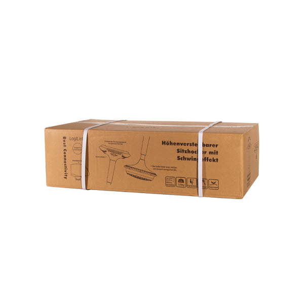 LogiLink EO0011 Stehhocker – Stoff – Schwarz, mit Schaukelfunktion, 63–87 cm, bis 125 kg