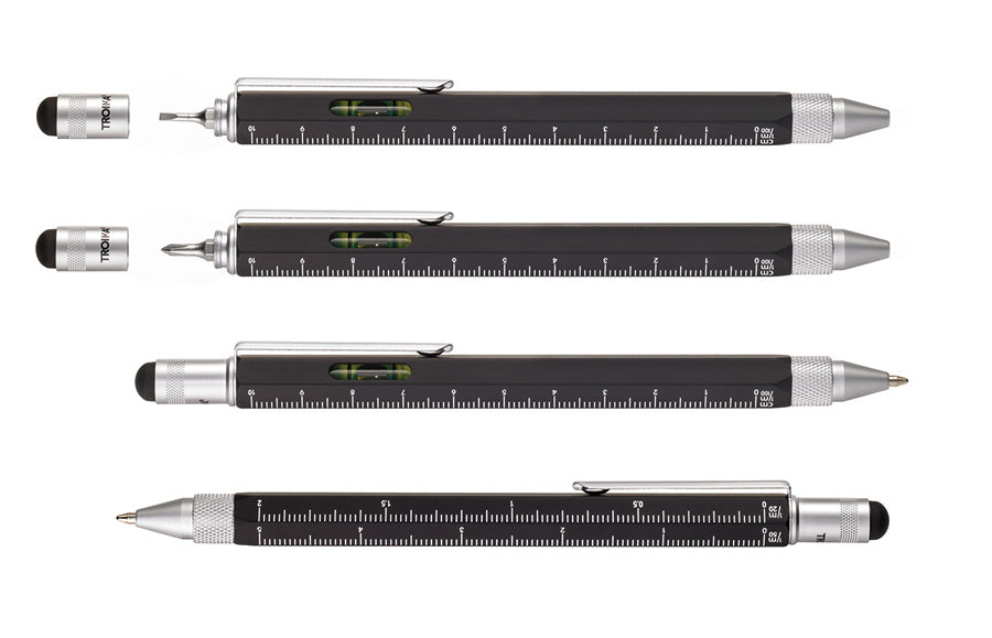 TROIKA Construction Pen PIP20/BK Kugelschreiber – Schwarz, Spitze 1 mm, Messing, nachfüllbar