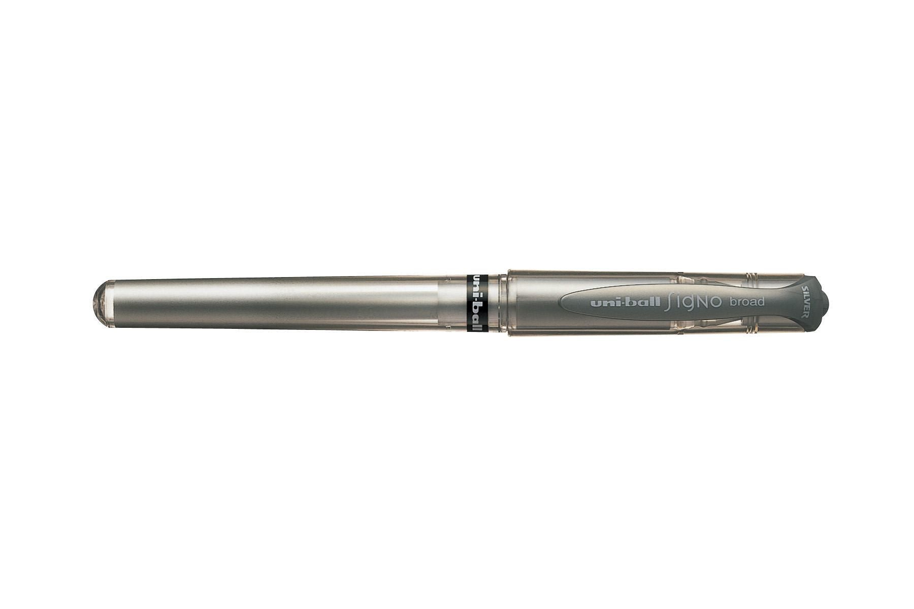 Uni-Ball Signo Broad UM-153GS Gelschreiber – silber, 1 mm Spitze, dokumentenecht, wasserfest, nachfüllbar