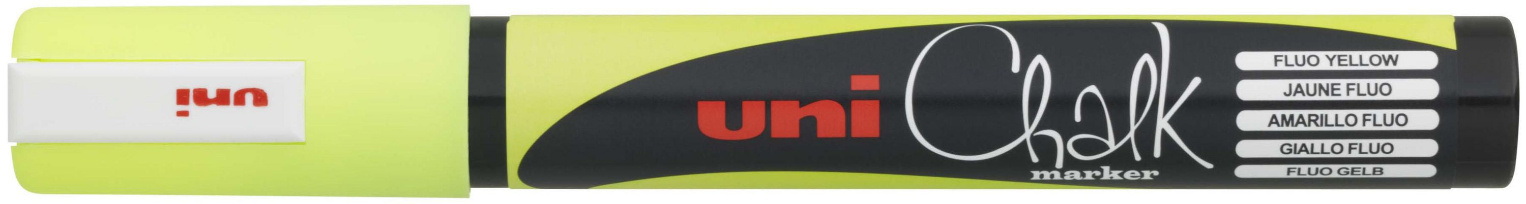 Uni-Ball PWE-5M Kreidemarker – Rund 1,8–2,5 mm – Gelb, für Glas/Spiegel/Kunststoff