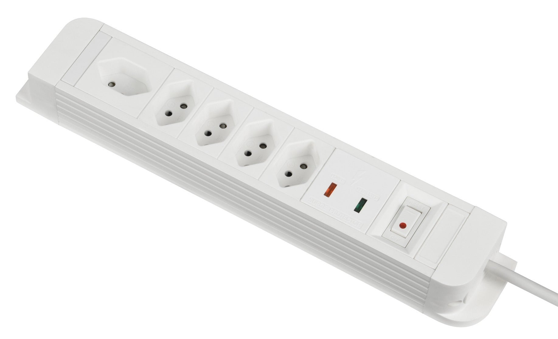 M. Schönenberger Steckdosenleiste, 5×T13, mit Schalter, 1,5 m, Eingang T12, IP20 – weiss