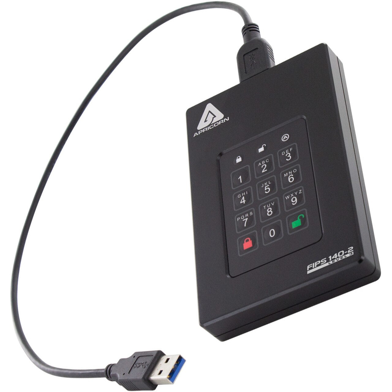 Apricorn Fortress L3 – 512 GB SSD, USB 3.2 Gen 1 (Typ A), Hardware-Verschlüsselung FIPS 140-2 Level 3