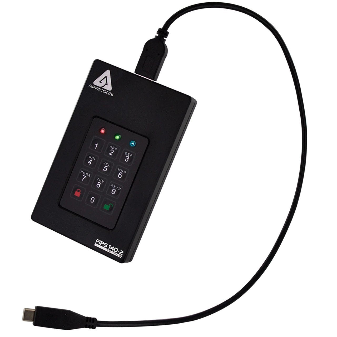 Apricorn Fortress L3 – 512 GB SSD, USB 3.2 Gen 1 (Typ A), Hardware-Verschlüsselung FIPS 140-2 Level 3