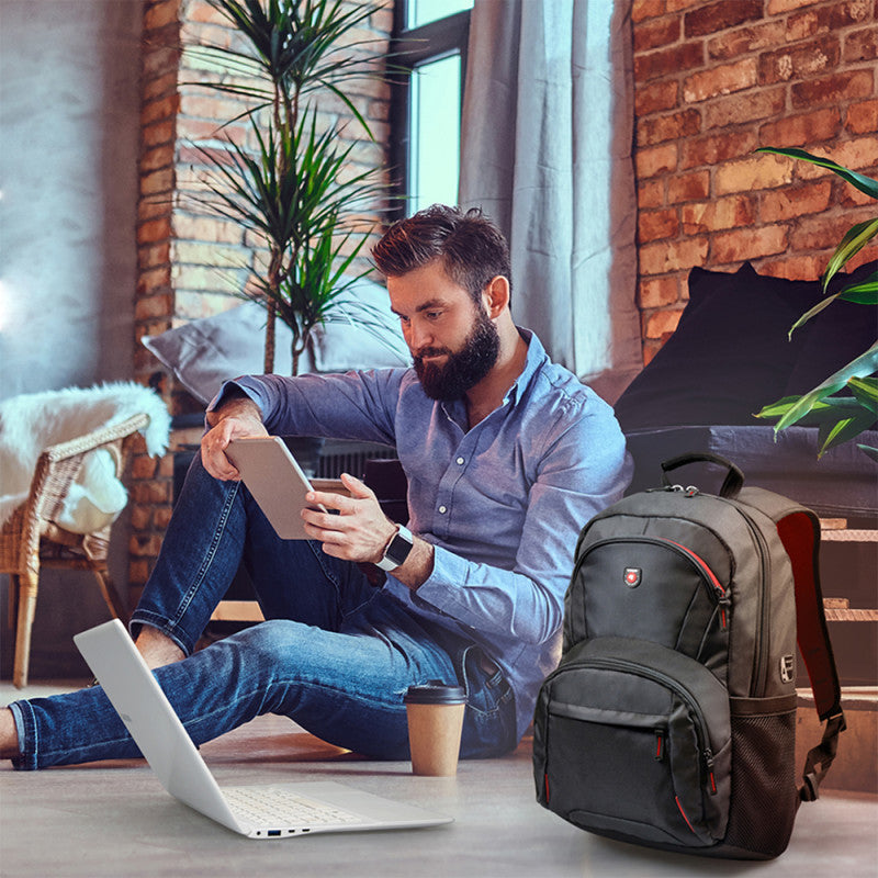 Port Designs Houston II ECO Notebook-Rucksack bis 17,3" – abschliessbar, r-PET – Schwarz