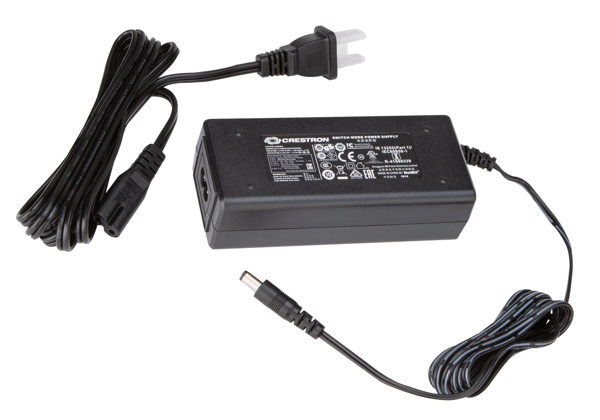 Crestron PW-2420RU Netzteil 60 W – 24 V, 2,5 A, 2,1 mm Hohlstecker – Schwarz