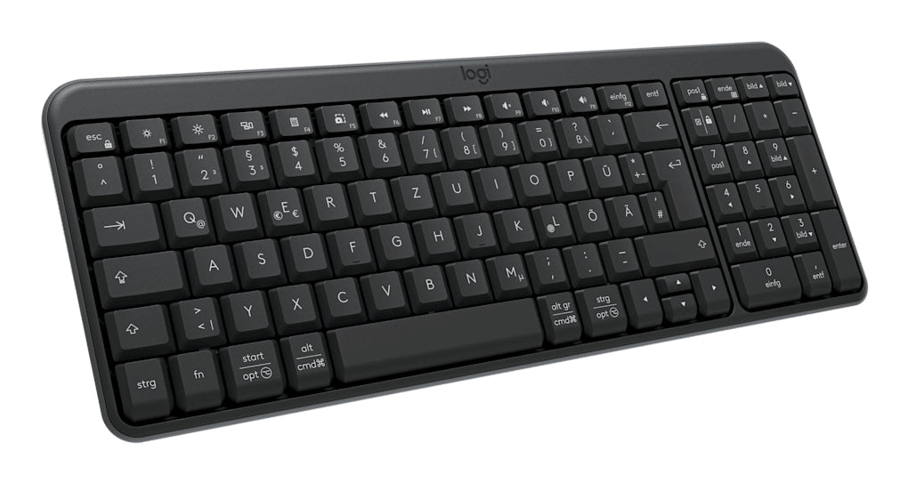 Logitech K250 – Tastatur – Bluetooth & 2,4 GHz – QWERTZ (DE) – Graphit