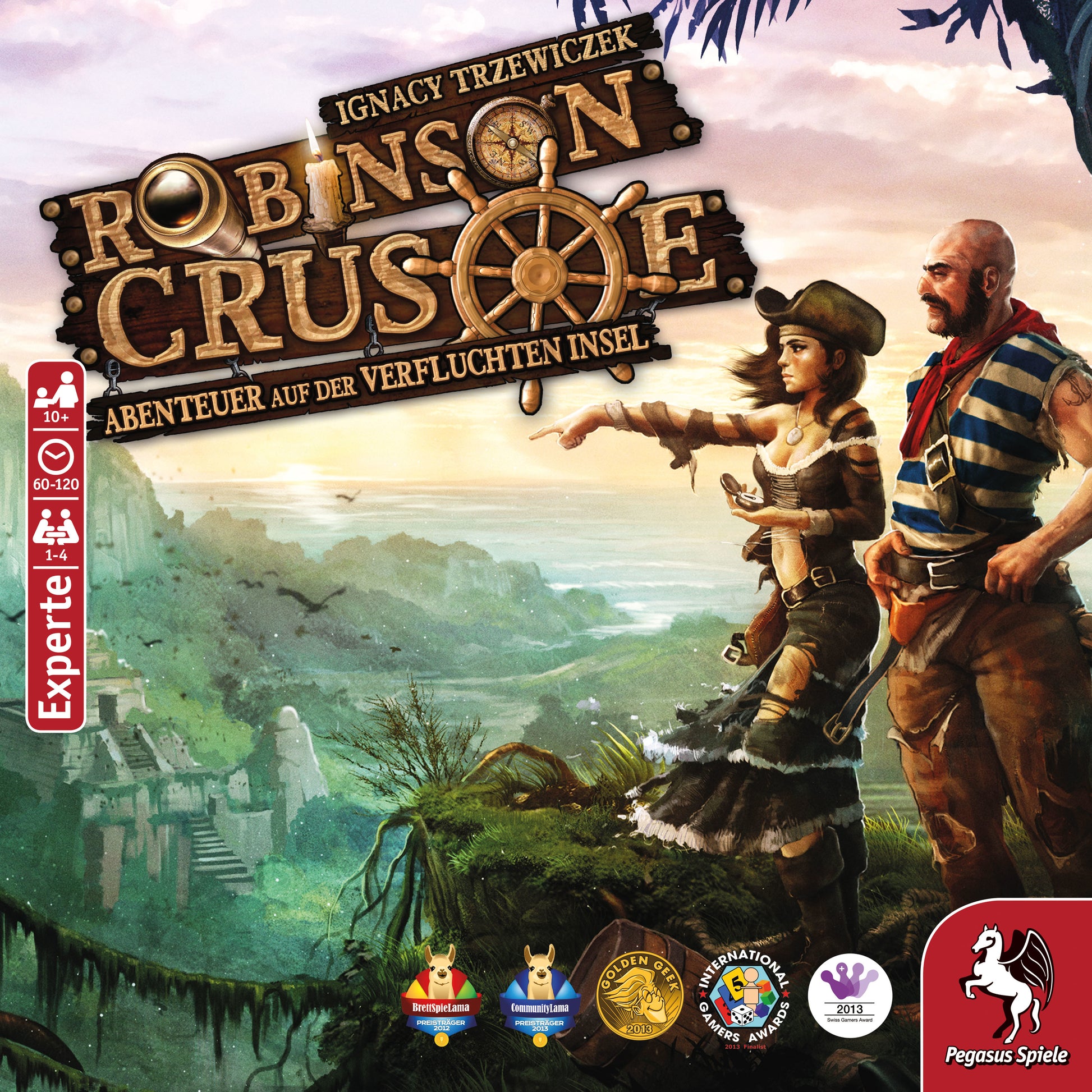 Pegasus Robinson Crusoe – Brettspiel, 1–4 Spieler, ab 10 Jahren, 120 Min., DE