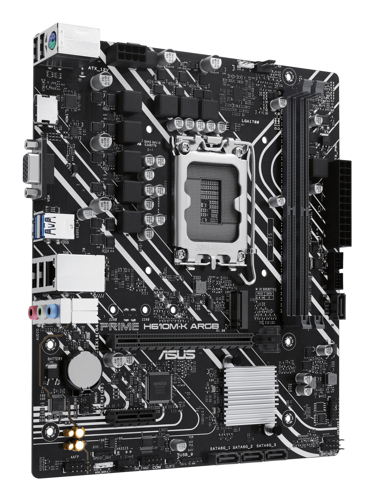 ASUS PRIME H610M-K ARGB – Mainboard – LGA 1700, Intel H610, mATX, DDR5