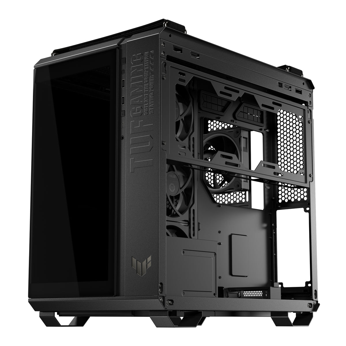 ASUS TUF Gaming GT502 Horizon TG – PC-Gehäuse – ATX/mATX/Mini-ITX, 4×3,5", 4×2,5", Seitenfenster, Schwarz