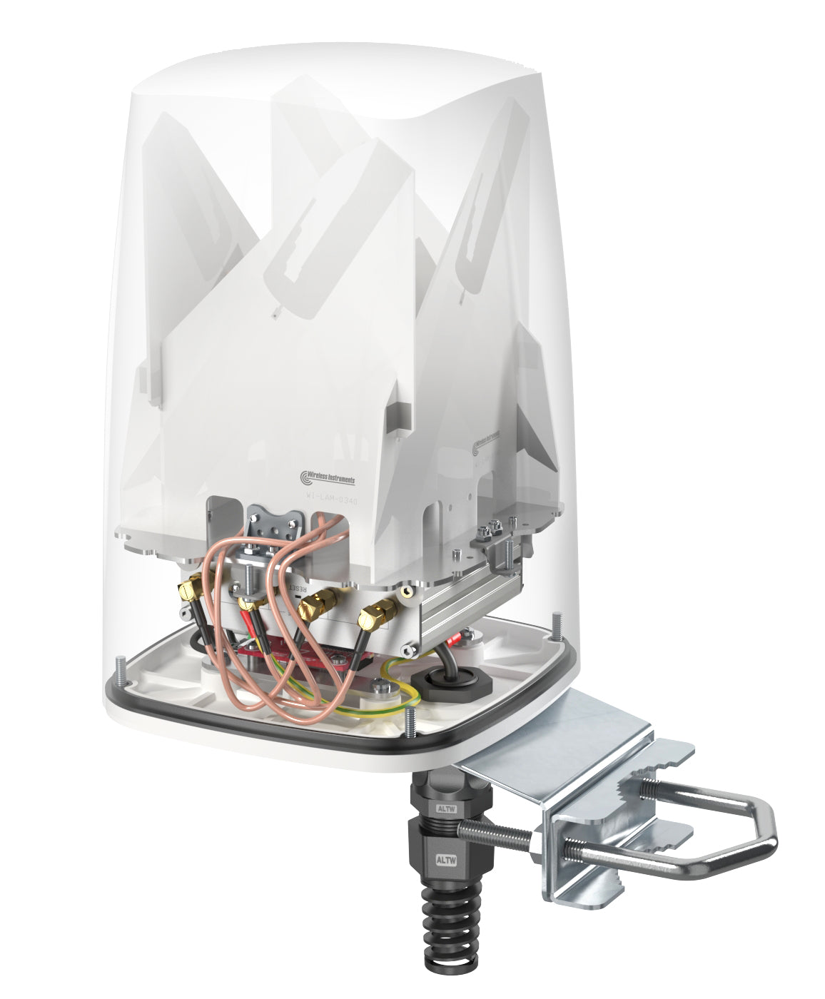 QuWireless QuSpot TRB500 – Omnidirektionale Antenne, 0,617–0,96/1,7–2,7/3,3–4,3 GHz, 4,5 dBi, PoE/LAN, IP67