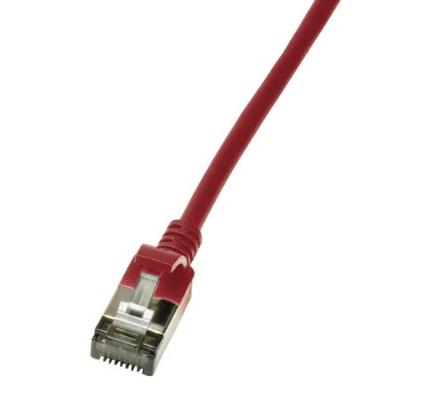LogiLink Slim Patchkabel – Cat6a U/FTP, 0,5 m, Rot, RJ-45